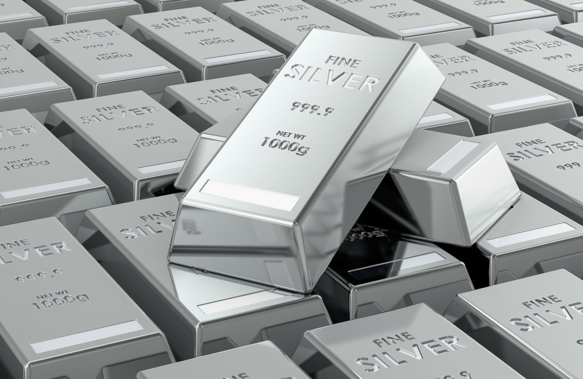 Silver bullion bars 999.9 fine