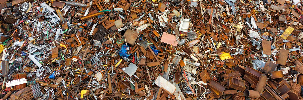 Scrap metal recycling compound viewed from above